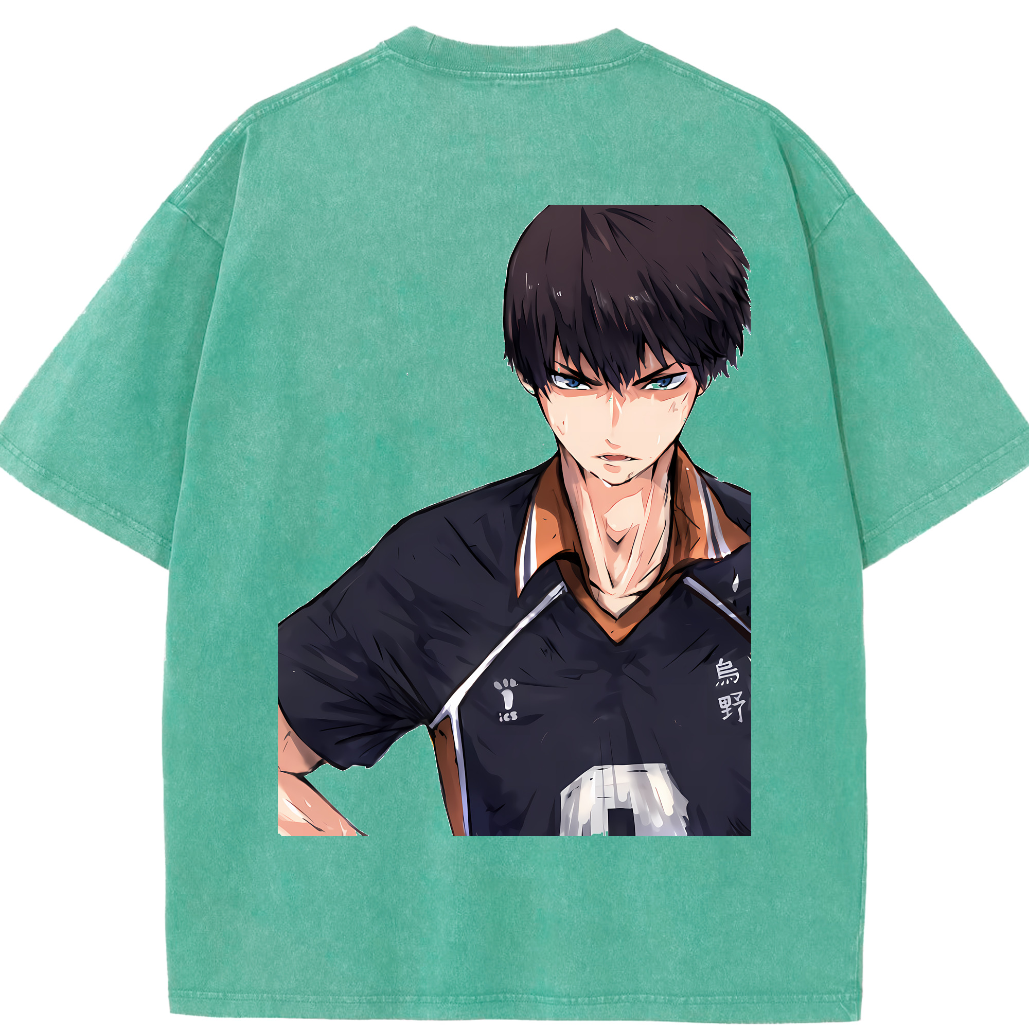 （画像用） ハイキュー!! Haikyu!! 綿100% ヴィンテージ風 半袖Tシャツ（背面プリント）